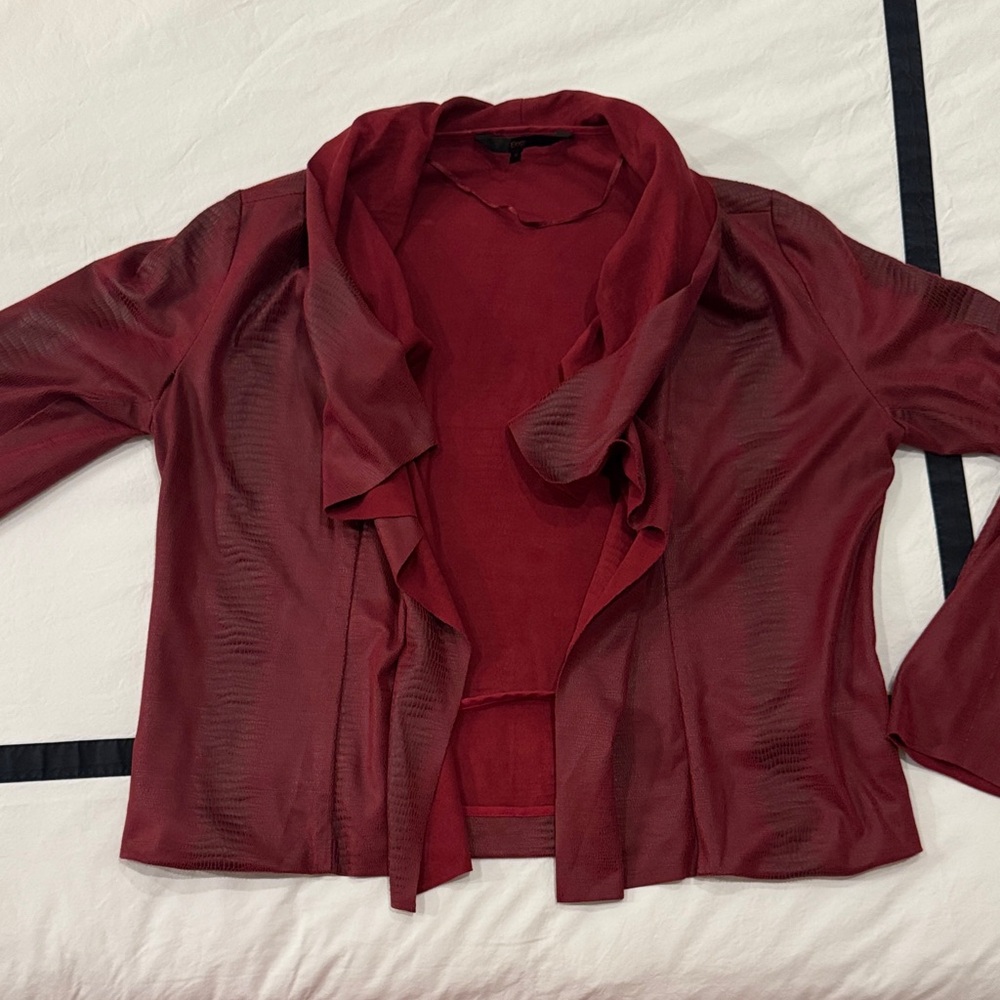 Elogy Suede Open Front Red Jacket